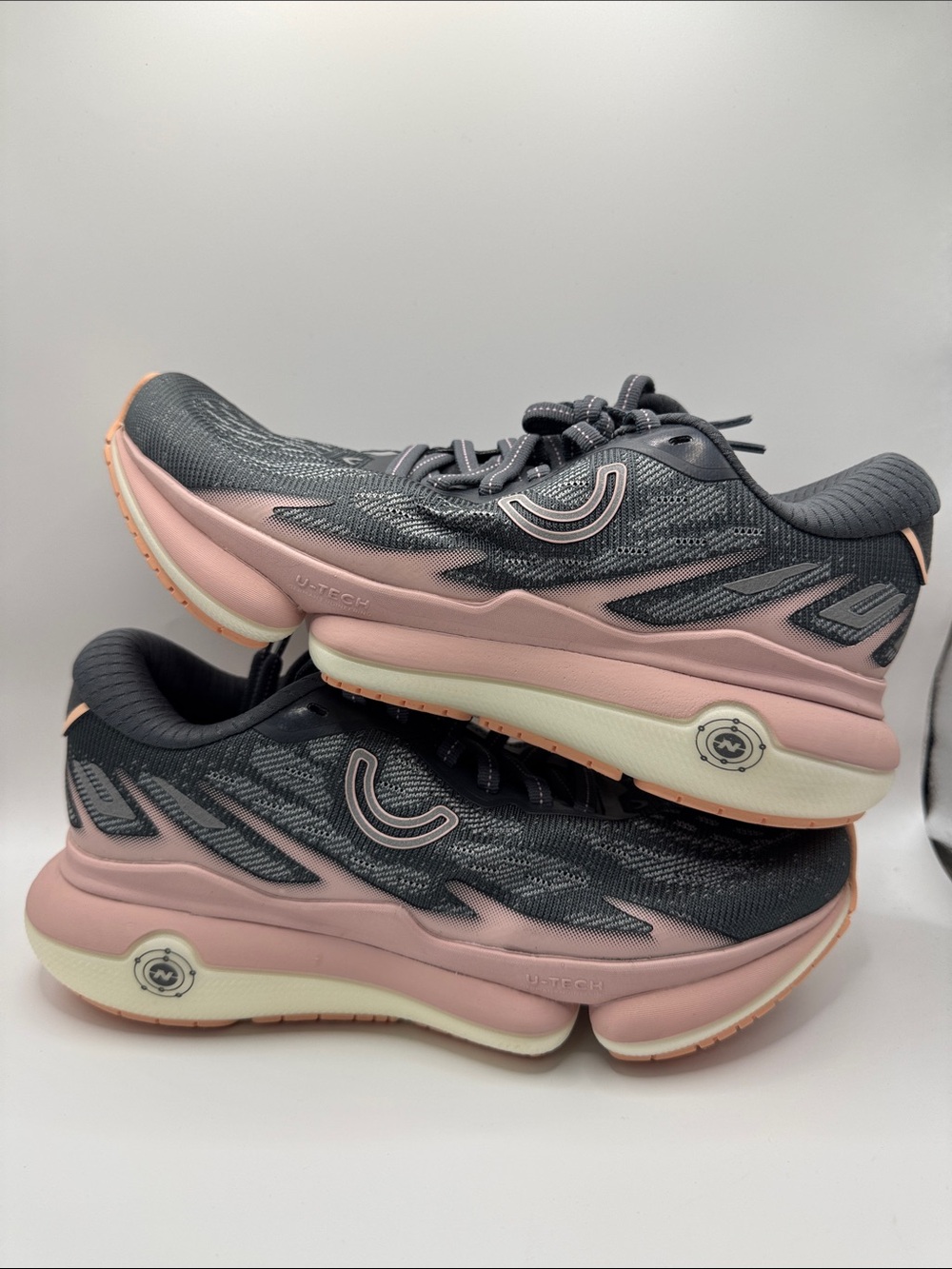Women's Gray and Pink Running Shoes